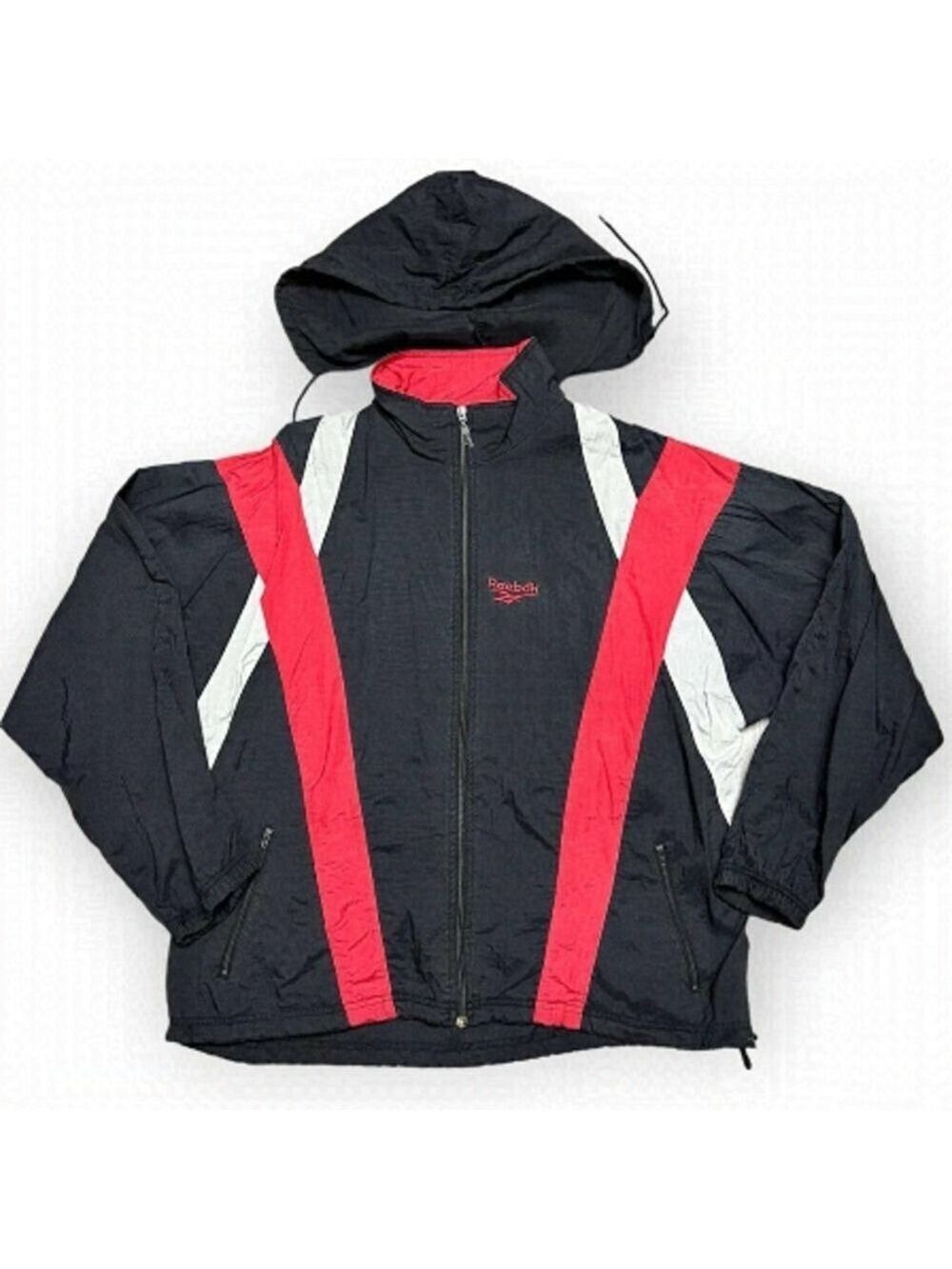 Reebok Vintage 90s Windbreaker Retro Track Jacket - Mens Large
